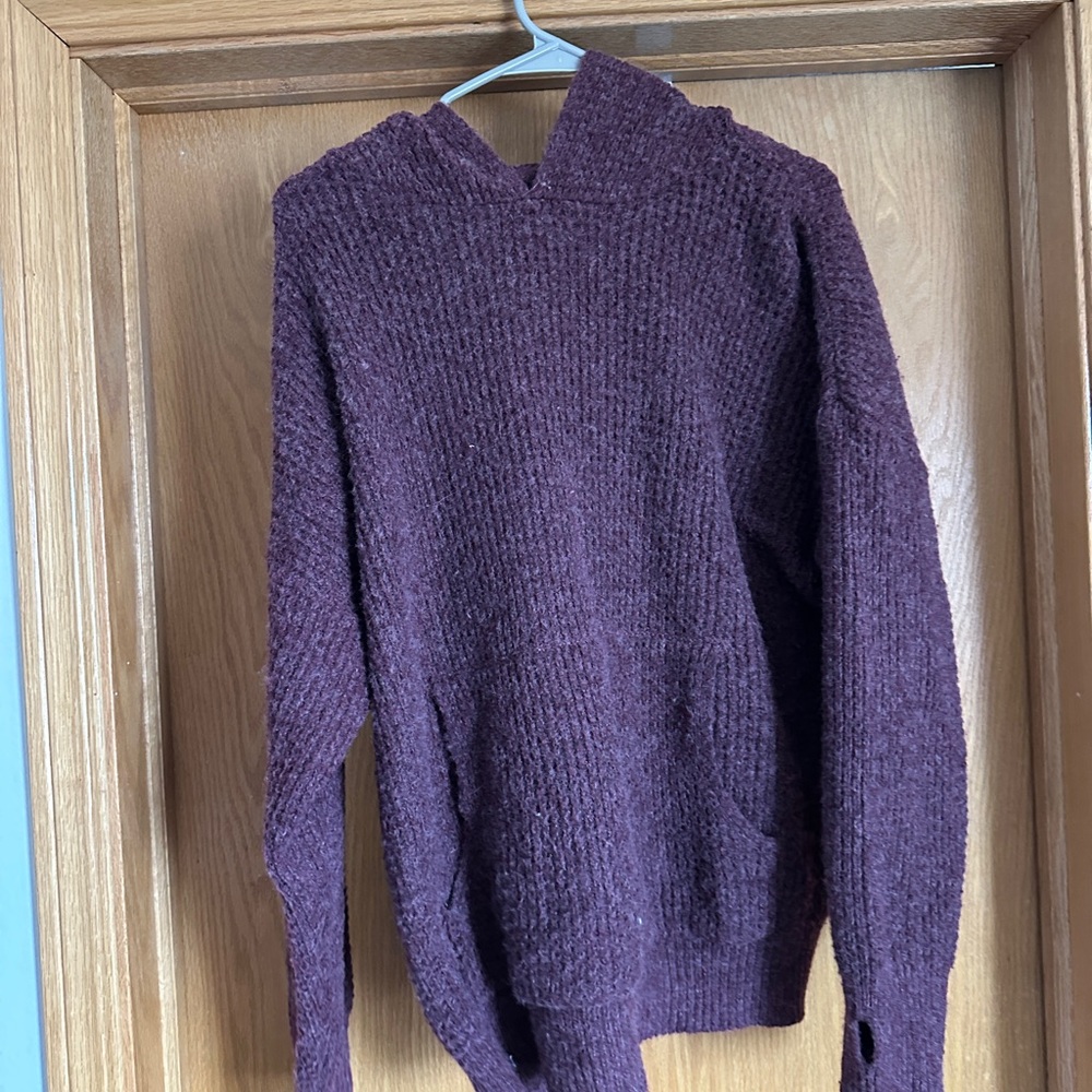 Cozy Purple Knit Hoodie